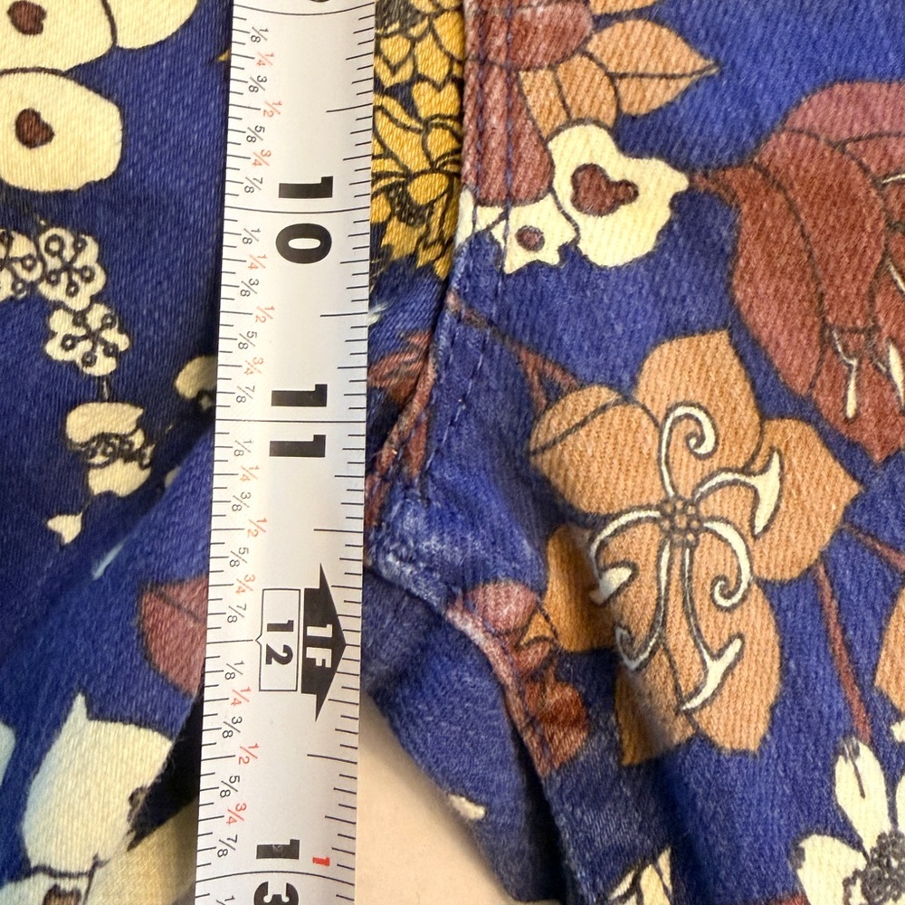MOTHER Size 28 Rider High Waist Ankle Straight Leg Jean Buncha Blooms Blue Brown - Picture 13 of 14